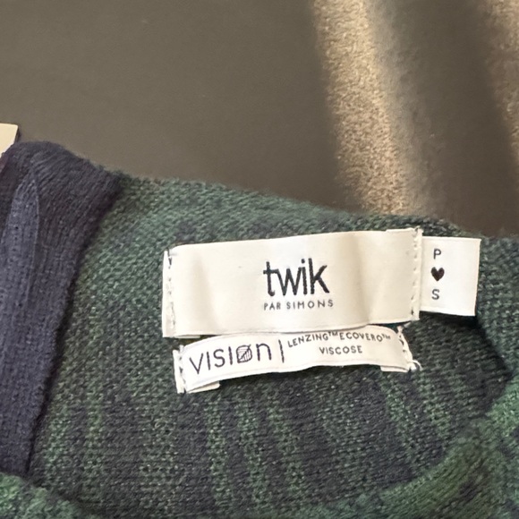 twik Navy and Green Plaid Skater Skirt - Picture 2 of 4